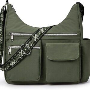 KALIDI Nylon Crossbody Bags for Women Trendy Cross Body Purse with Multiple Pock